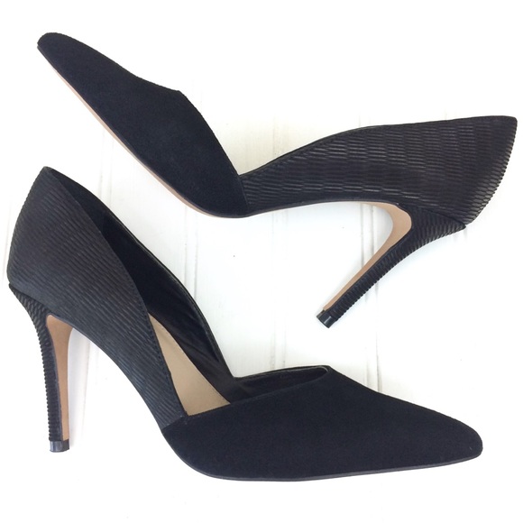 vince camuto black leather heels